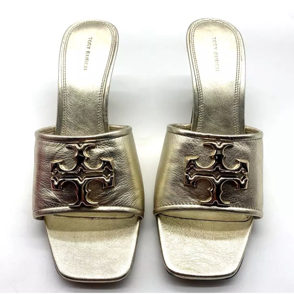 Tory Burch Eleanor Metallic Medallion Mule Sandals